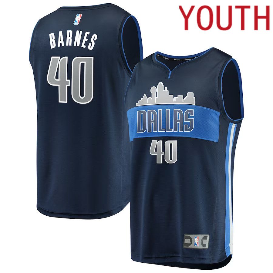 Youth Dallas Mavericks #40 Harrison Barnes Fanatics Branded Navy Fast Break Replica NBA Jersey->dallas mavericks->NBA Jersey